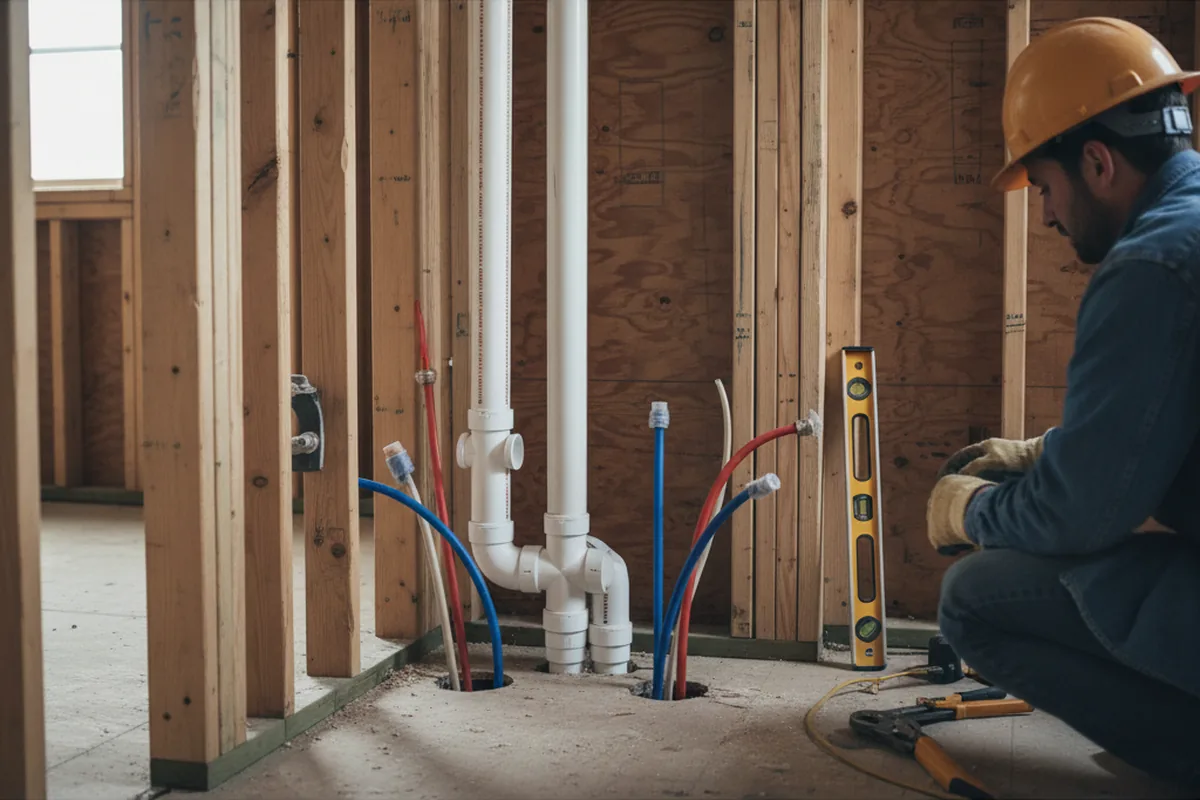 Drain and supply rough-in during Drain Cleaning in Cedar Bluff